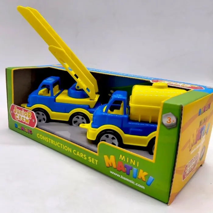 Mini Matiki коробка 2 (пожежна, водовіз), Набір дитячий BAMSIC (Червоно-СИНІЙ)