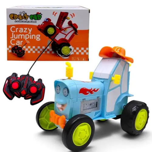 Трактор танцюючий "CrazyCar" на радіокеруванні, акум.USB.,музика, світло, танцює кор.24x14x16см (СИНІЙ)